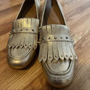 Franco Sarto Gold Heeled Loafers